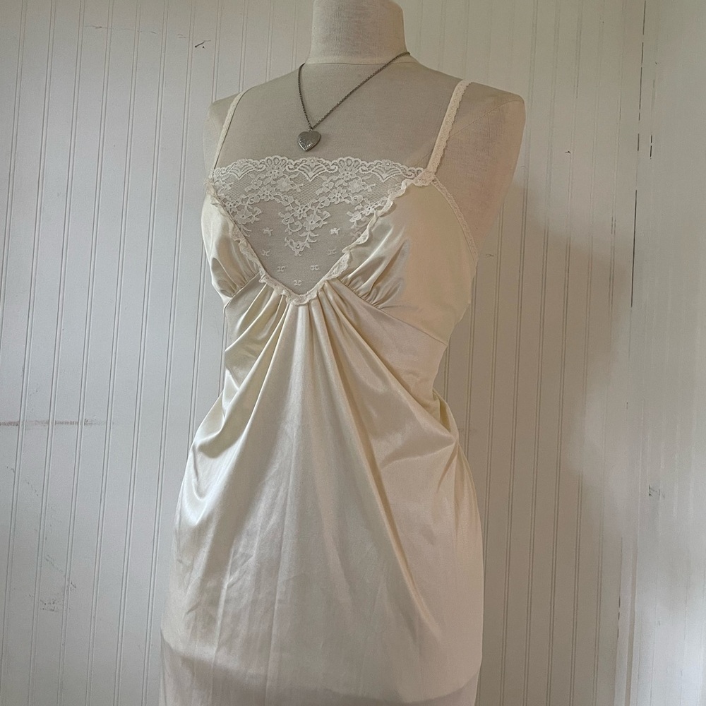 Vintage yellow lace maxi dress